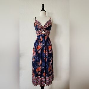 Floral Navy Blue Maxi Dress